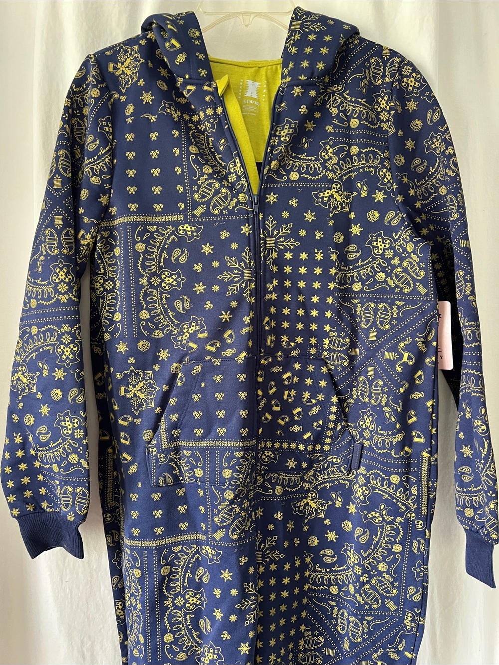 Savage X Fenty Navy & Yellow Bandana Zip Hoodie